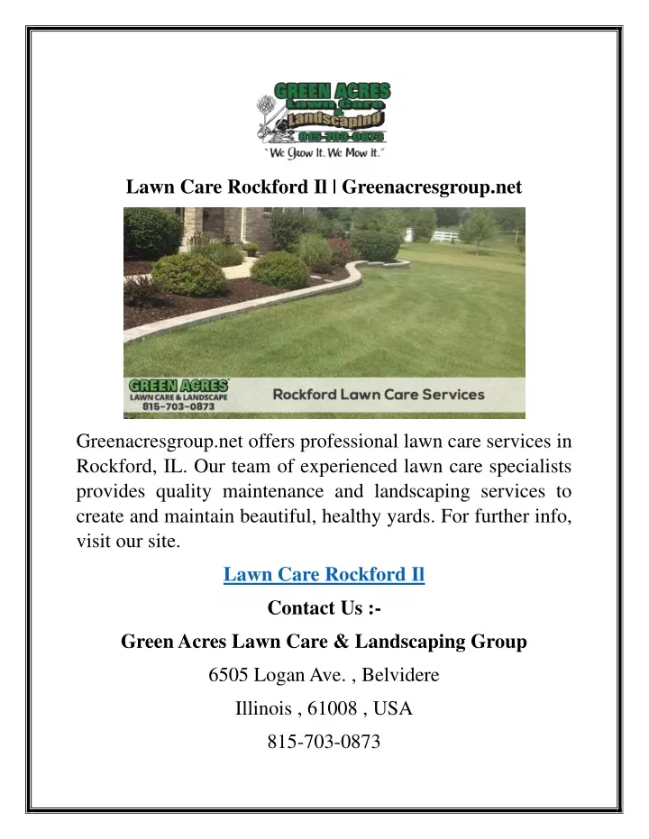 lawn care rockford il greenacresgroup net