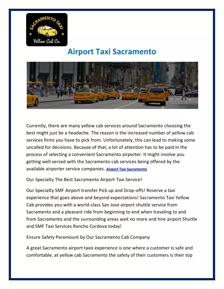 airport taxi sacramento