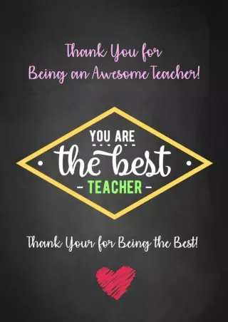 [PDF READ ONLINE] Thank You for Being an Awesome Teacher! - You Are The Best Teacher - Thank You