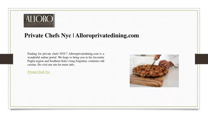 private chefs nyc alloroprivatedining com