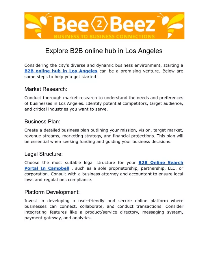 explore b2b online hub in los angeles