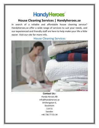 House Cleaning Services  Handyheroes.se