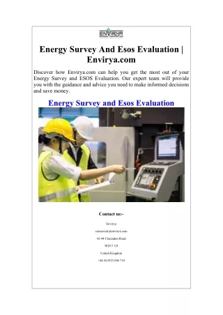 Energy Survey And Esos Evaluation  Envirya.com