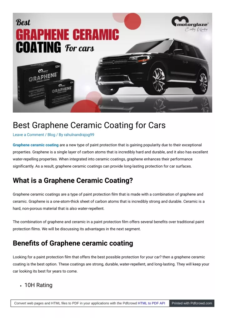 best graphene ceramic coating for cars