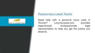Personal Injury Lawyer Toronto  Levyinjurylaw.com