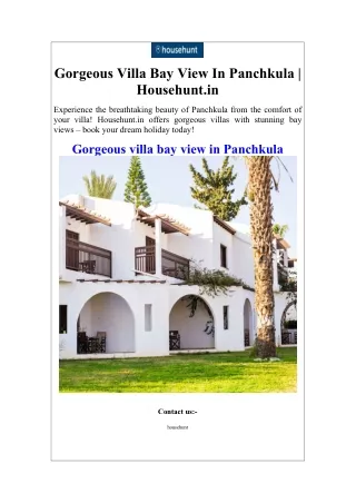 Gorgeous Villa Bay View In Panchkula  Househunt.in