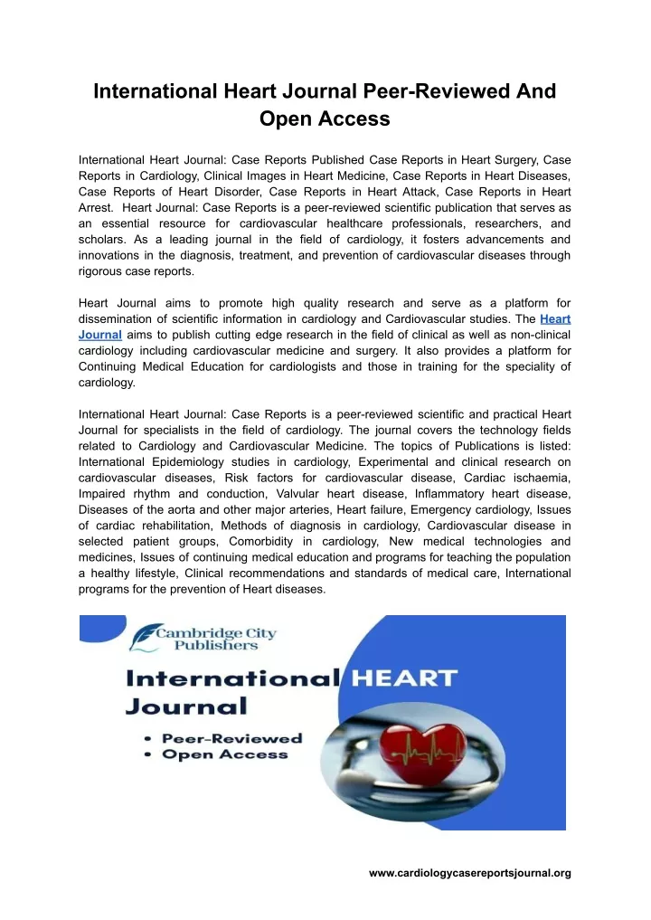 international heart journal peer reviewed