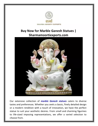 Buy Now for Marble Ganesh Statues | Sharmamoortiexports.com