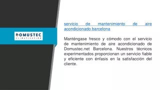 Servicio Mantenimiento Aire Acondicionado Barcelona Domustec.net