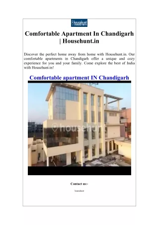 Comfortable Apartment In Chandigarh  Househunt.in