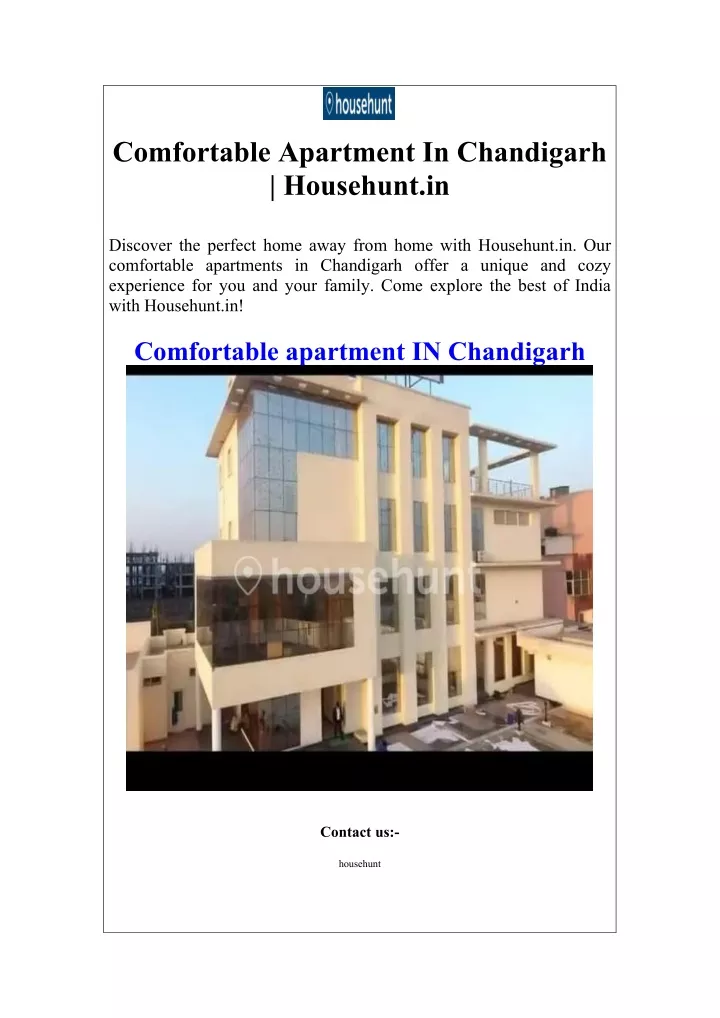 comfortable apartment in chandigarh househunt in