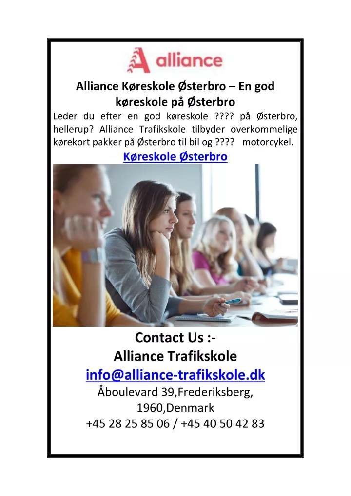 alliance k reskole sterbro en god k reskole