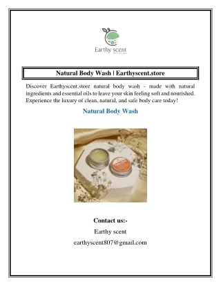 Natural Body Wash  Earthyscent.store