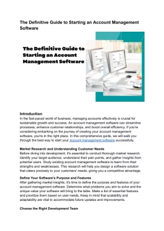 The Definitive Guide to Starting an Account Management Software