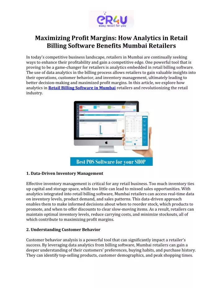 maximizing profit margins how analytics in retail