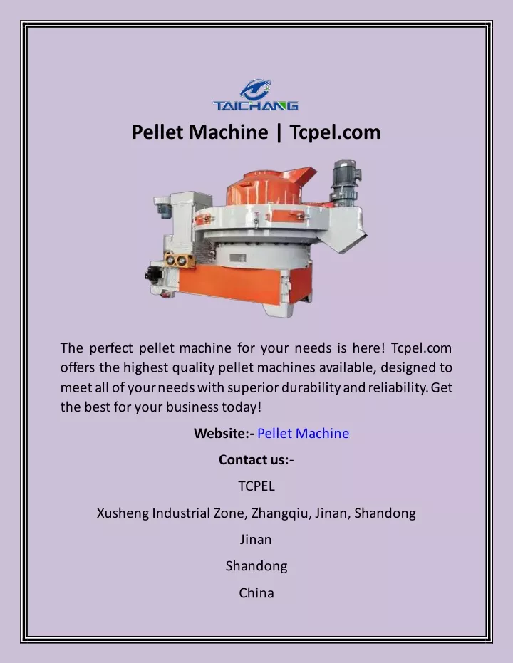pellet machine tcpel com
