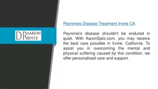 Peyronies Disease Treatment Irvine Ca Aaronspitz.com