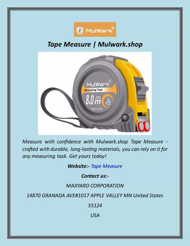 tape measure mulwark shop