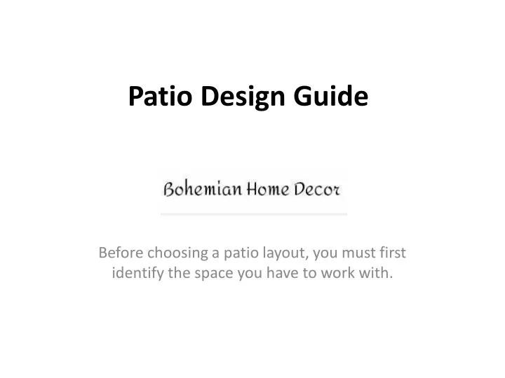 patio design guide