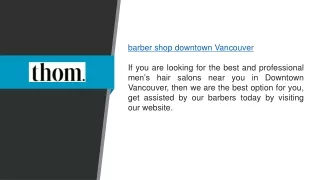 Barber Shop Downtown Vancouver  Thomlife.com