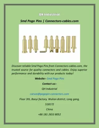 Smd Pogo Pins  Connectors-cables
