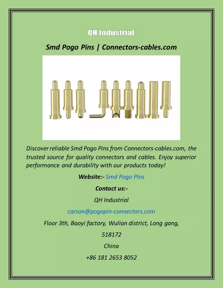 smd pogo pins connectors cables com