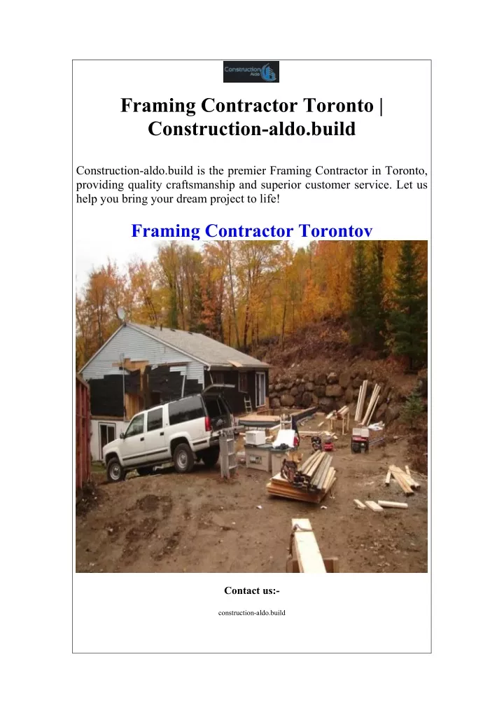framing contractor toronto construction aldo build