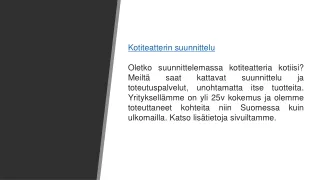 kotiteatterin suunnittelu oletko suunnittelemassa