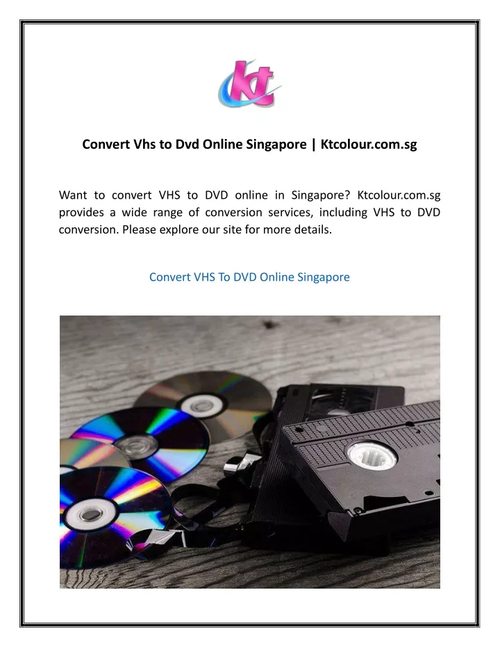 convert vhs to dvd online singapore ktcolour