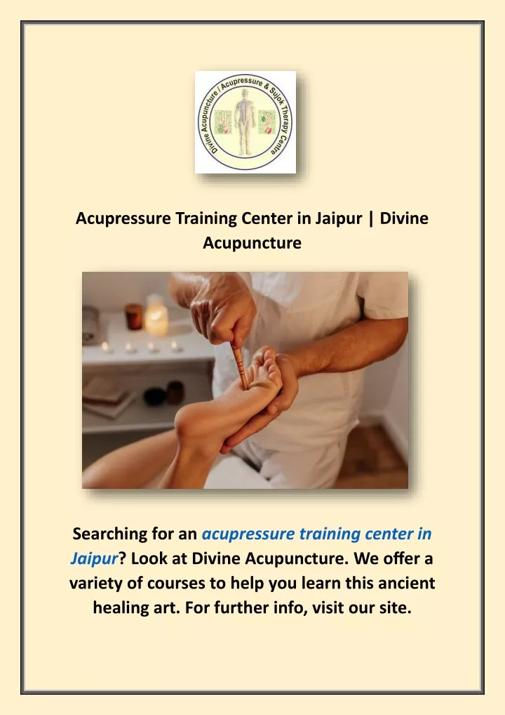 acupressure training center in jaipur divine