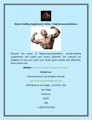 Muscle Building Supplements Online  Rxpharmaceuticalslab.us