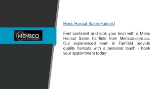 Mens Haircut Salon Fairfield Mensco.com.au
