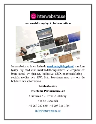 marknadsf ringsbyr interwebsite se
