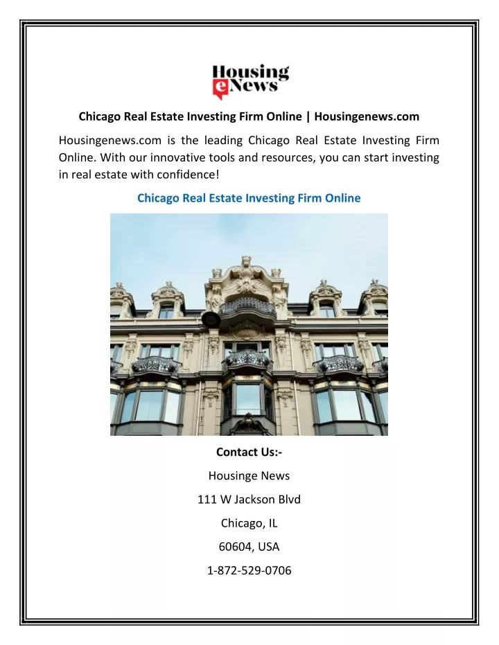 chicago real estate investing firm online