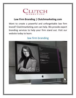 Law Firm Branding Clutchmarketing.com