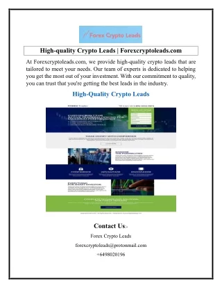 High-quality Crypto Leads  Forexcryptoleads.com