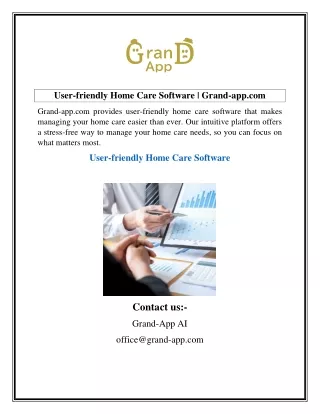 User-friendly Home Care Software  Grand-app.com