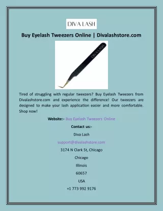 Buy Eyelash Tweezers Online  Divalashstore