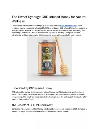 The Sweet Synergy_ CBD Infused Honey for Natural Wellness
