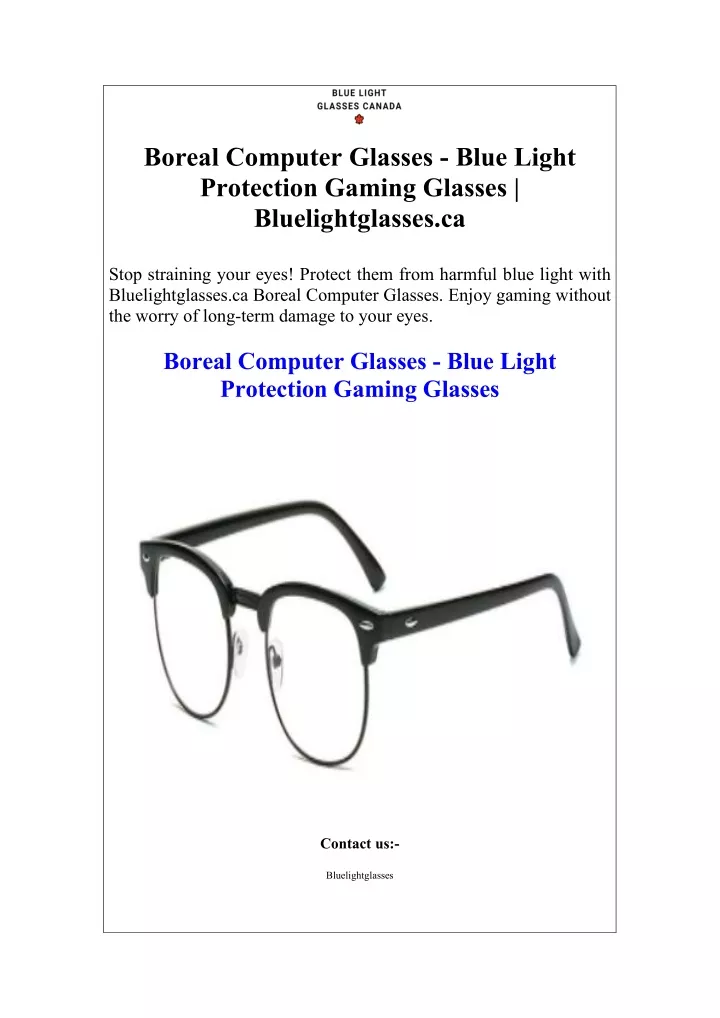 boreal computer glasses blue light protection