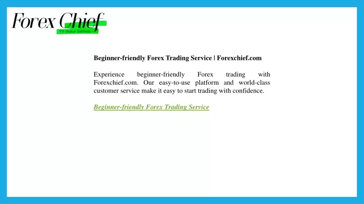 beginner friendly forex trading service