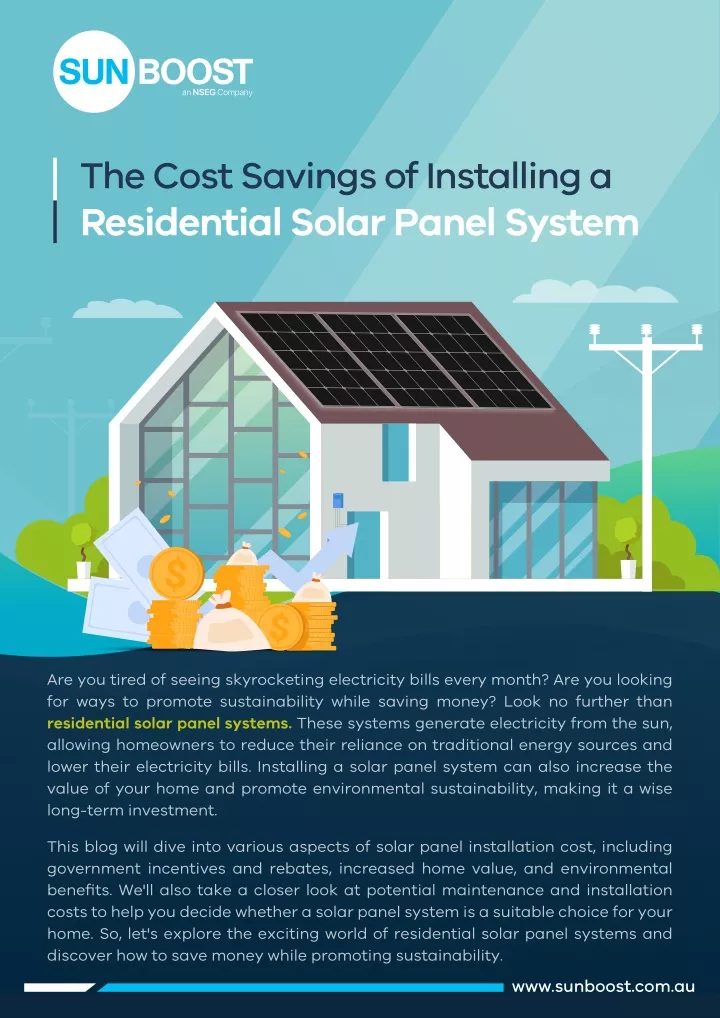 the cost savings of installing a residential