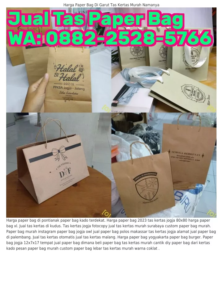 harga paper bag di garut tas kertas murah namanya