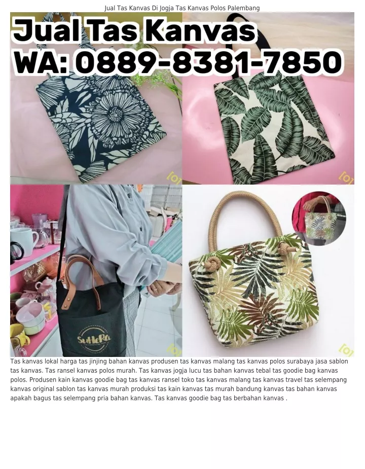 jual tas kanvas di jogja tas kanvas polos