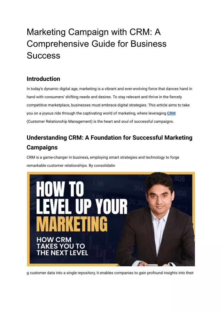 marketing campaign with crm a comprehensive guide