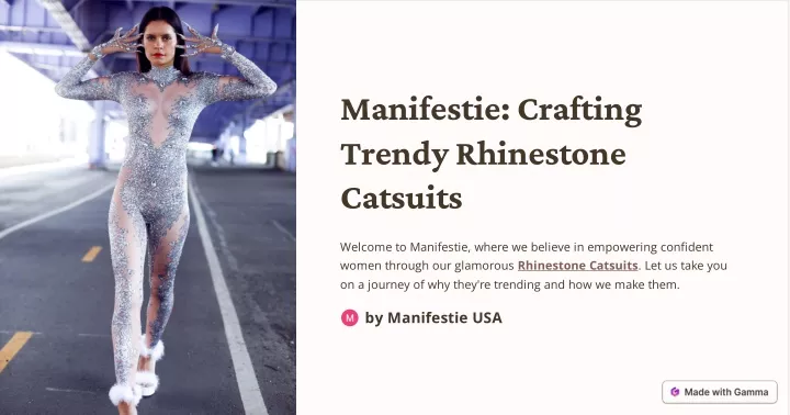 manifestie crafting trendy rhinestone catsuits