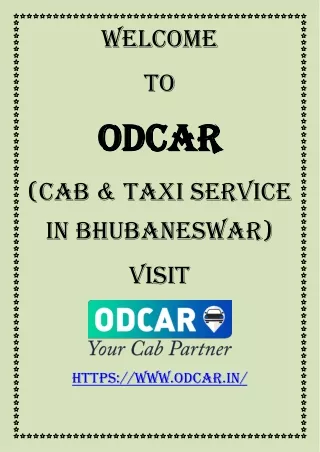 Travel Smart- Choose ODCAR for Bhubaneswar Taxi Service