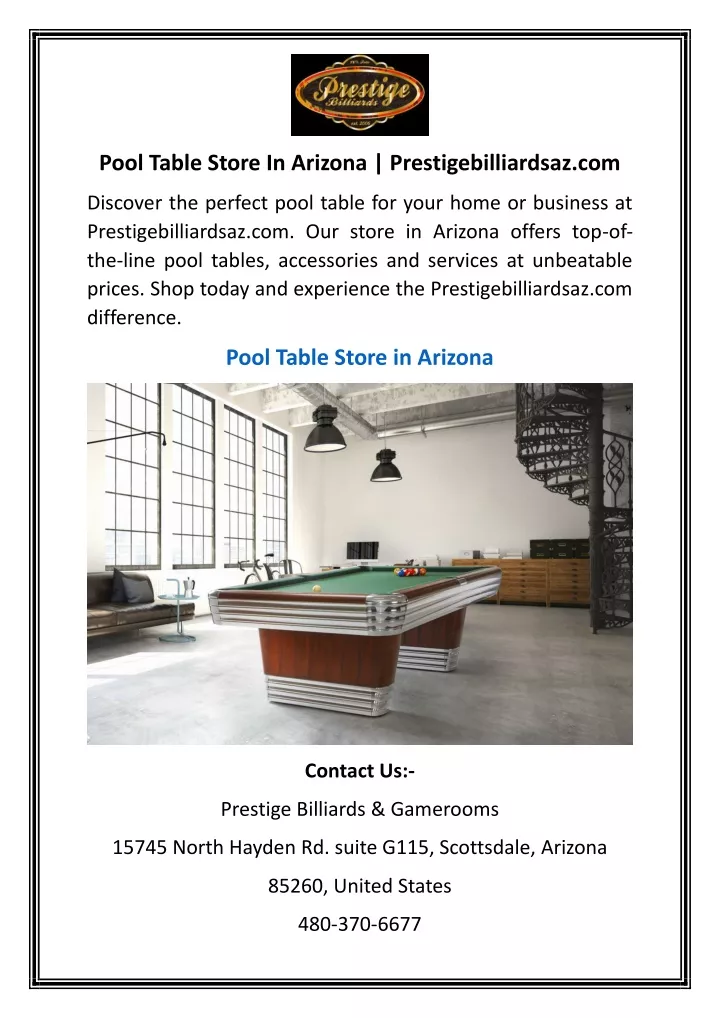 pool table store in arizona prestigebilliardsaz