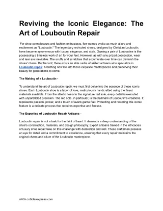 Reviving the Iconic Elegance_ The Art of Louboutin Repair
