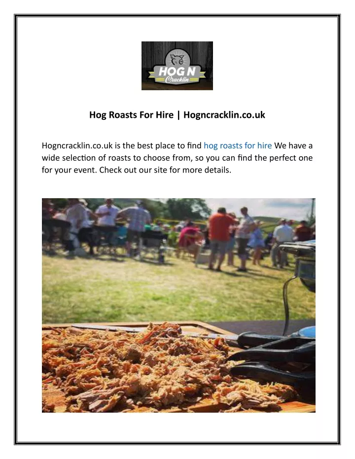 hog roasts for hire hogncracklin co uk